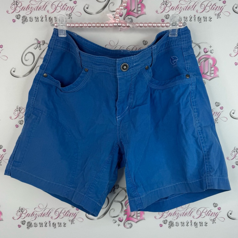 Kuhl shorts embroidered heart pockets cargo style Vibrant Blue Women's Bermudas